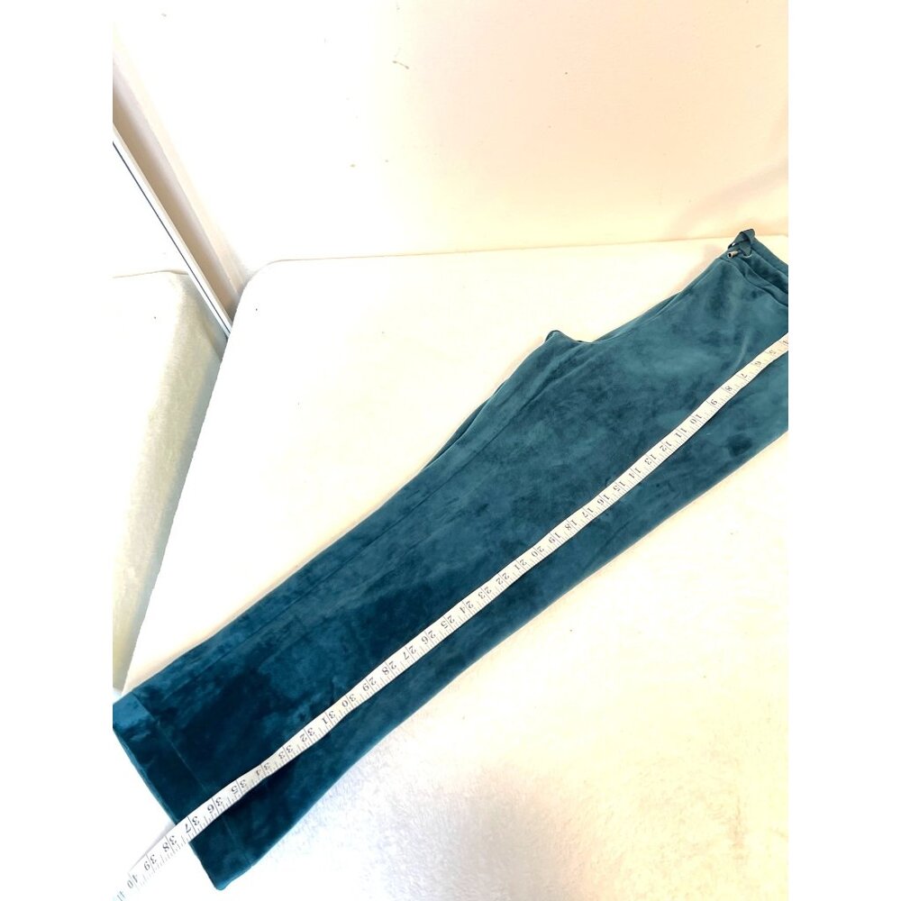 Weekends By Chicos Velvet Drawstring Pants Emeral… - image 5